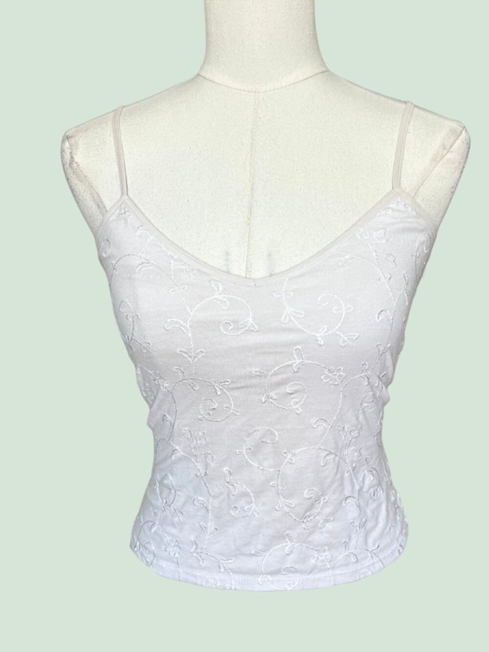 Vintage Y2K Victoria's Secret White Embroidered Cami